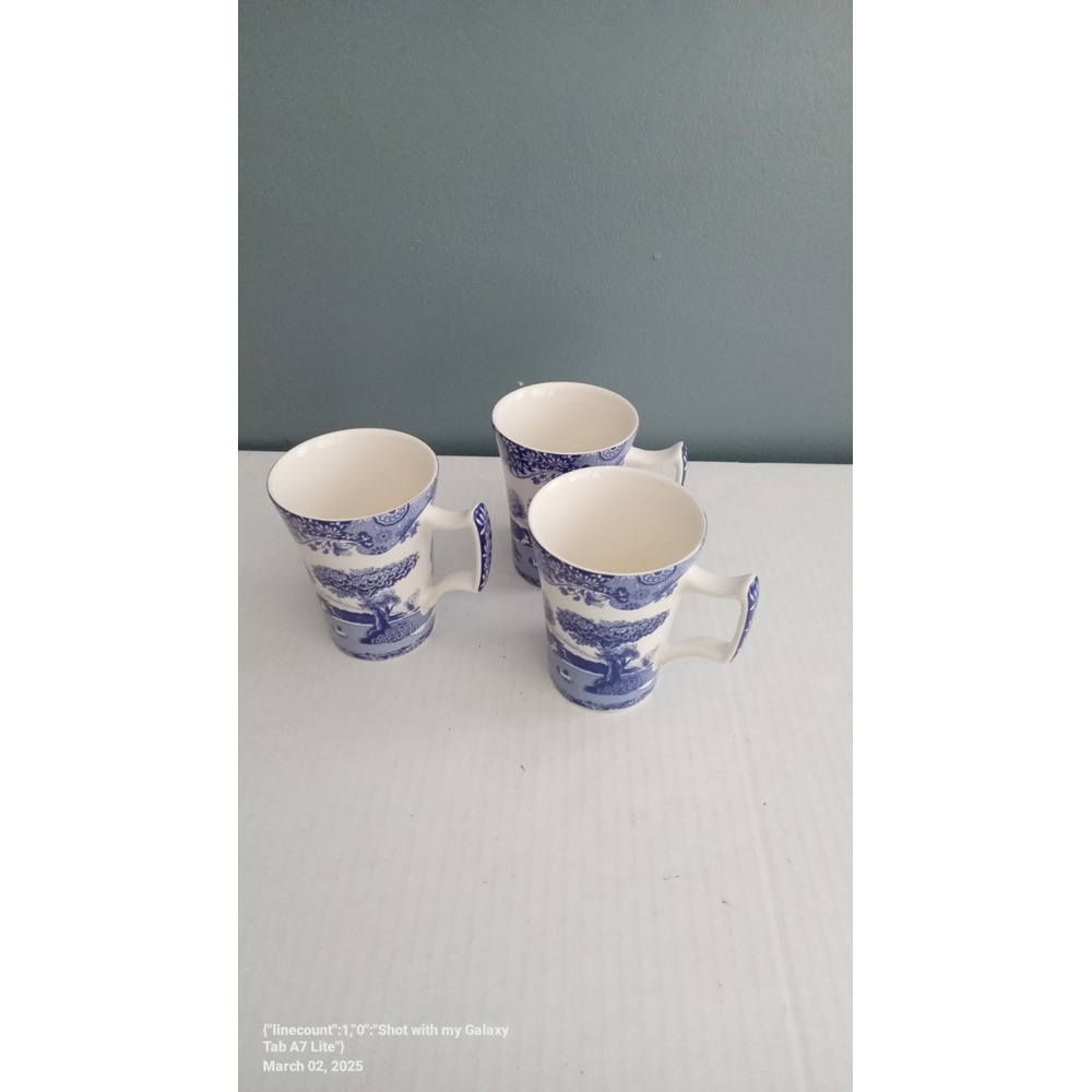 Blue Willow Mugs Set‎ of 3 Vintage Coffee Tea Cups Asian Inspired Decor